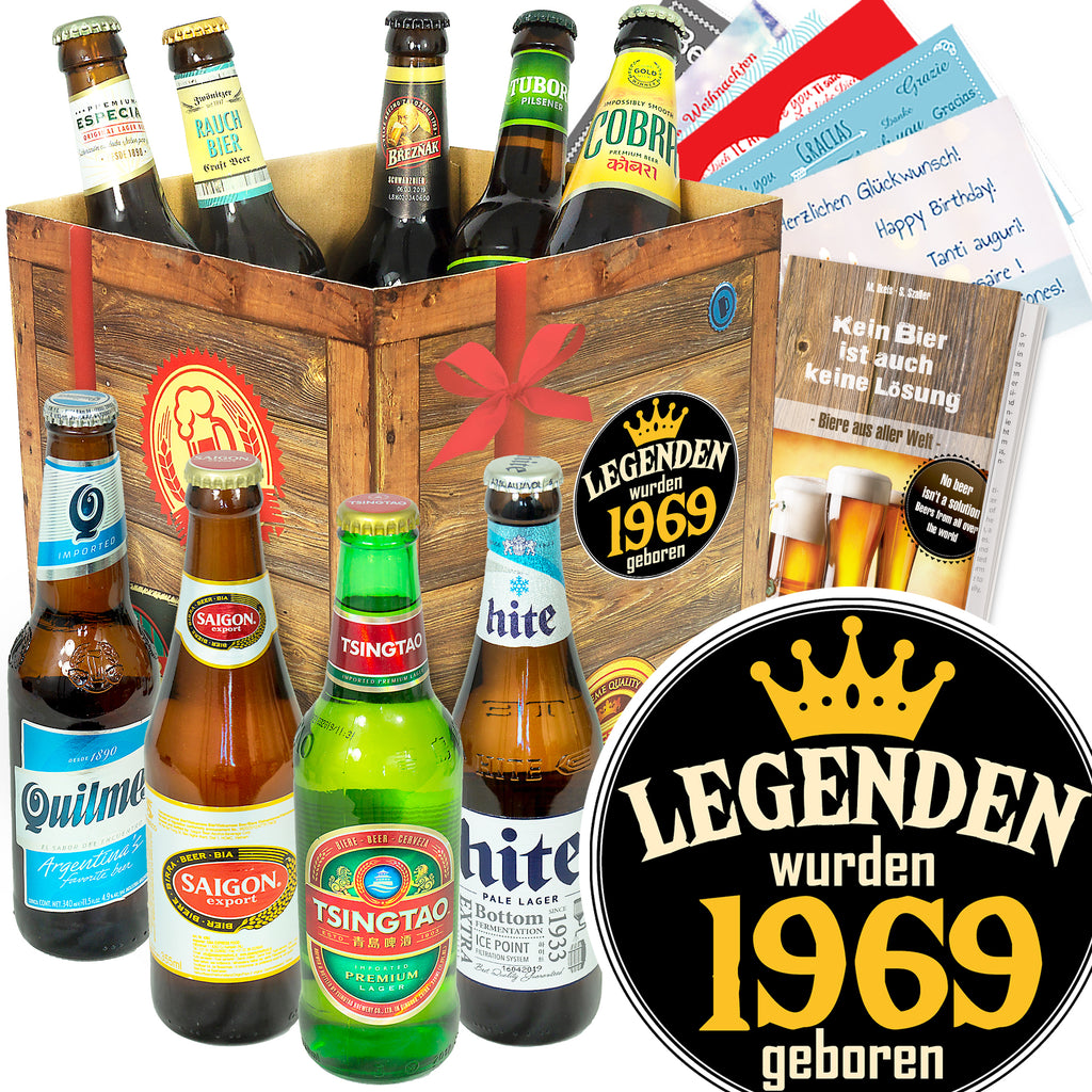 Legenden 1969 | 9 Flaschen Bier aus aller Welt | Geschenk Box
