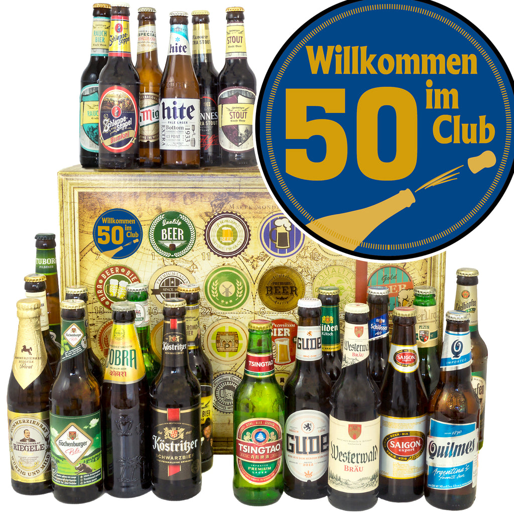 Wilkommen im Club 50 | 24 Spezialitäten Bier International und Deutschland | Bierbox