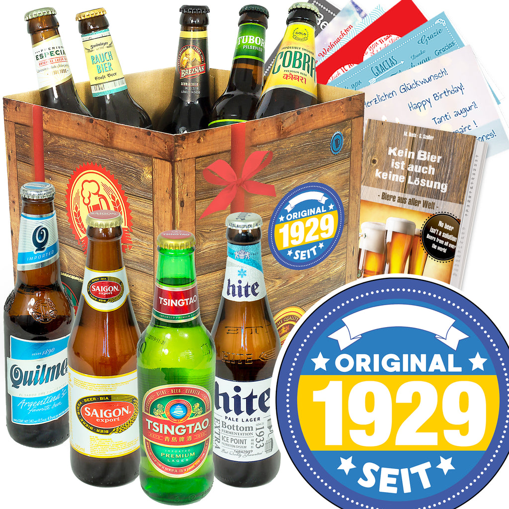 Original seit 1929 | 9 Flaschen Bier aus aller Welt | Bier Geschenk