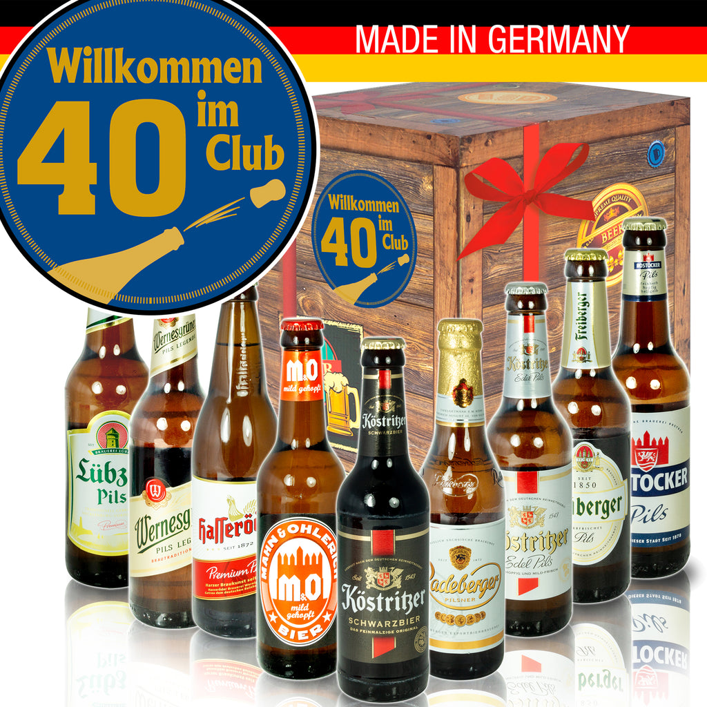 Wilkommen im Club 40 | 9 Flaschen Ostdeutsche Biere | Box