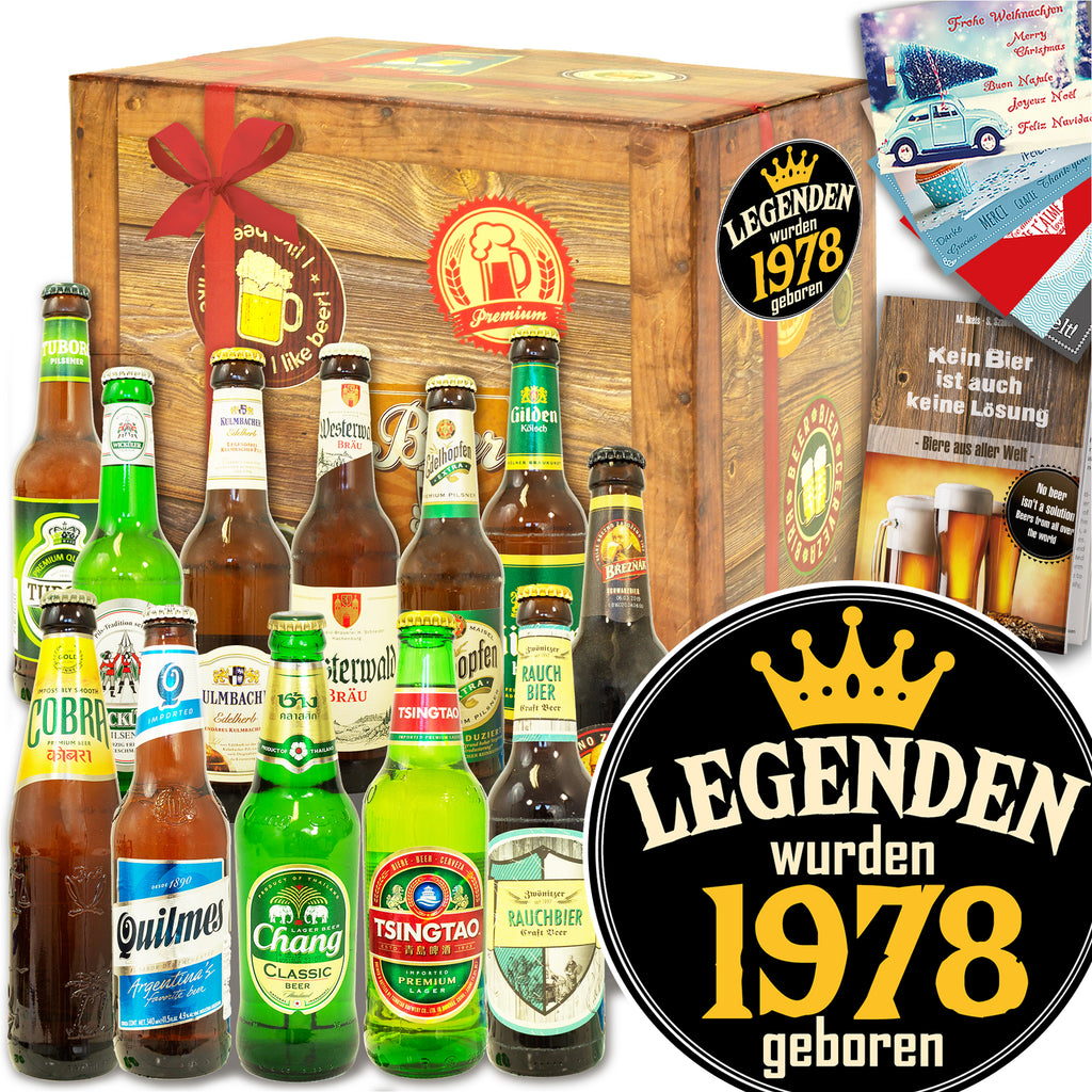 Legenden 1978 | 12x Bier aus der Welt und Deutschland | Geschenkpaket