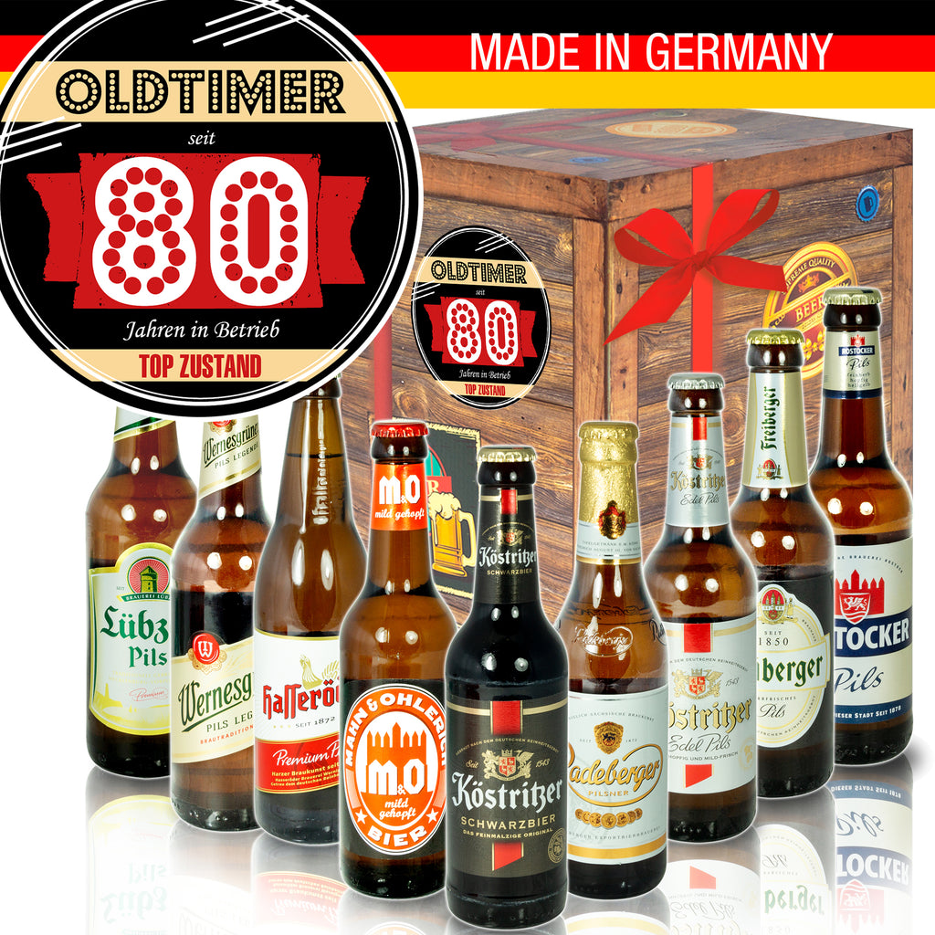 Oldtimer 80 | 9x Biere aus Ostdeutschland | Geschenkpaket