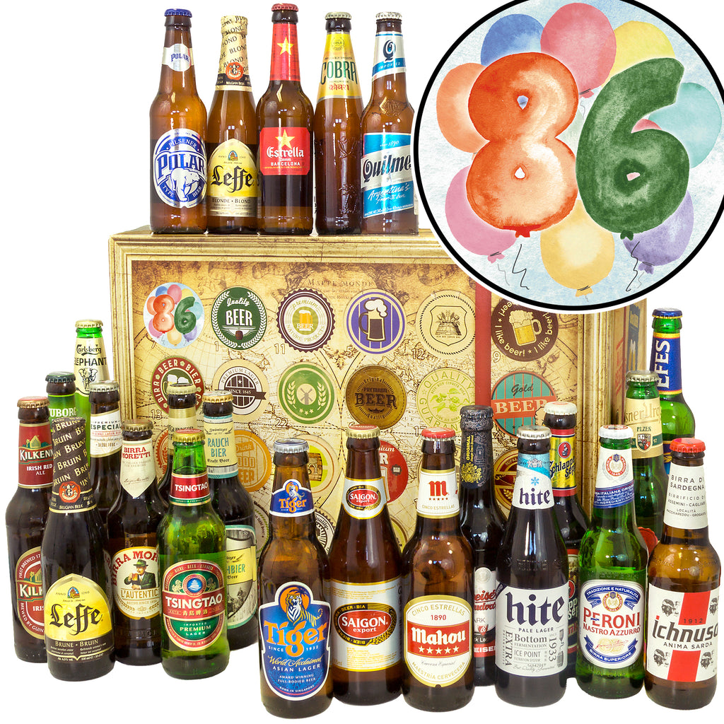Geburtstag 86 | 24 Spezialitäten Biere aus aller Welt | Präsent