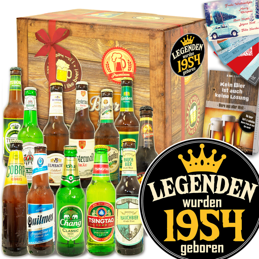 Legenden 1954 | 12 Flaschen Bier aus der Welt und Deutschland | Bierbox