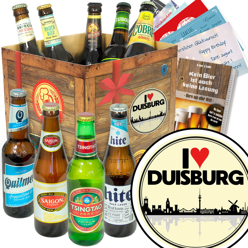 I love Duisburg | 9 Länder Biere der Welt Exoten | Geschenkpaket