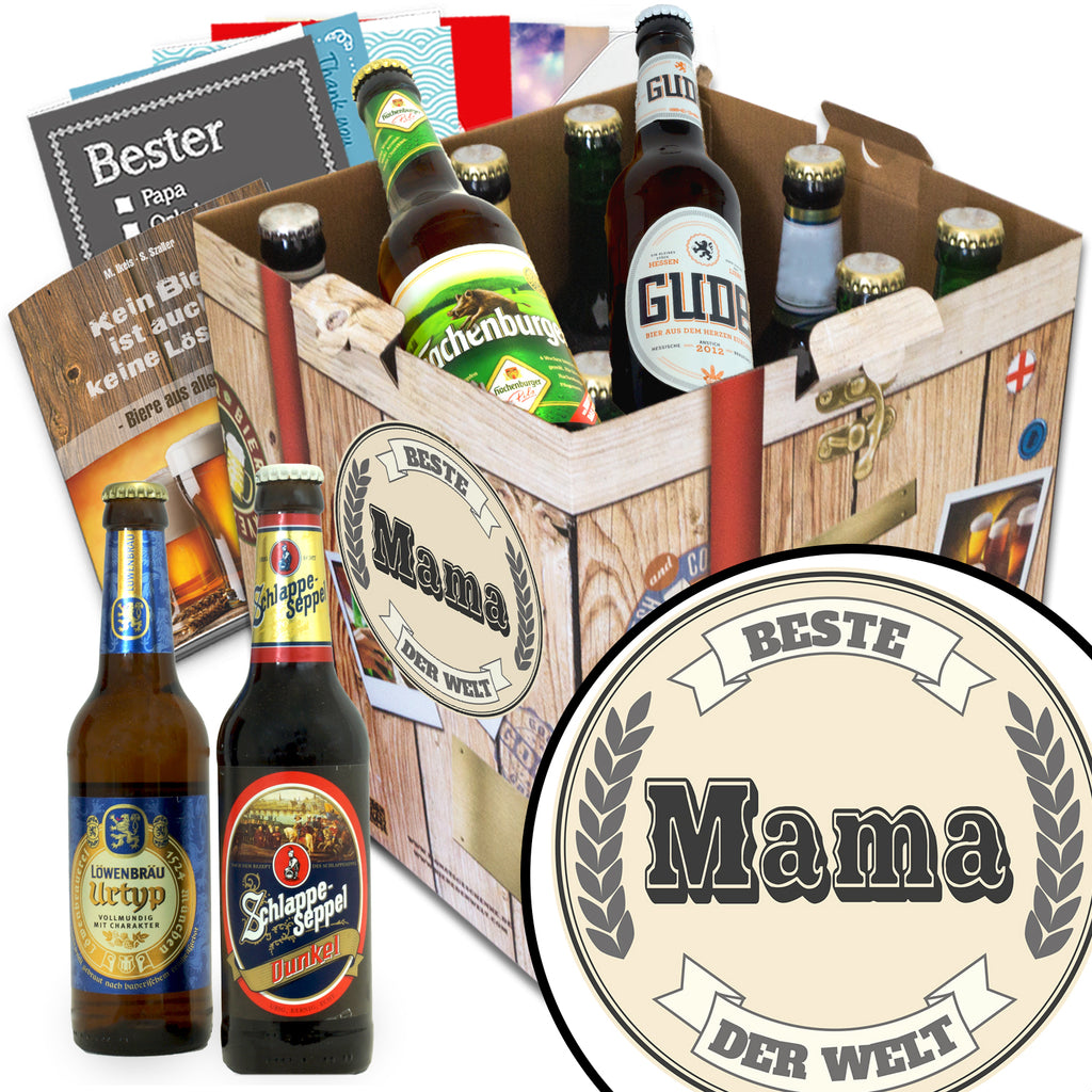 Beste Mama | 9 Flaschen Deutsche Biere | Geschenk Set