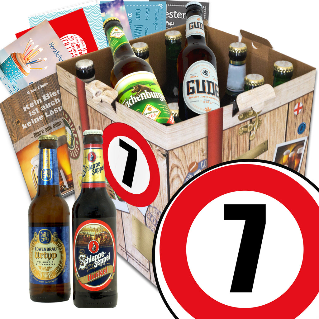 Zahl 7 | 9 Flaschen Bier Deutschlandreise | Bierbox