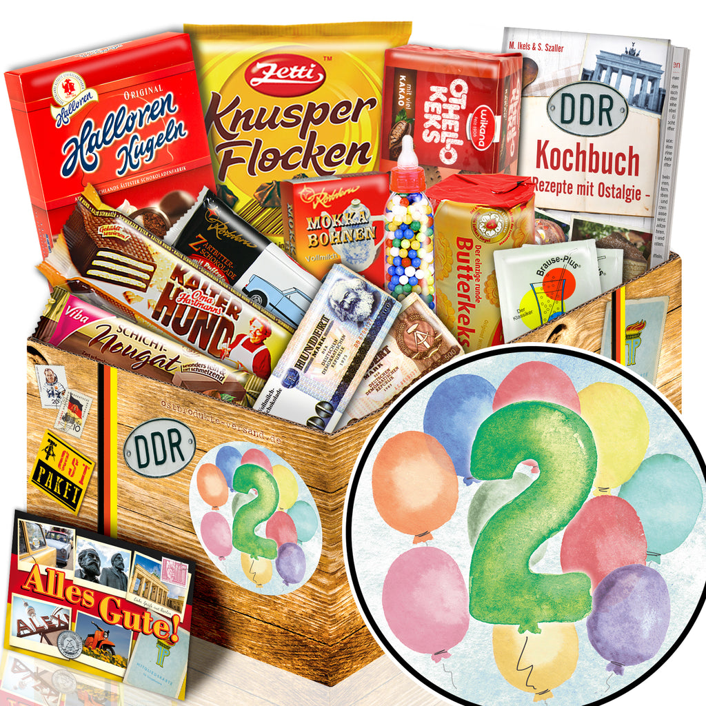 Zahl 2 - Süßigkeiten Set DDR L - monatsgeschenke.de
