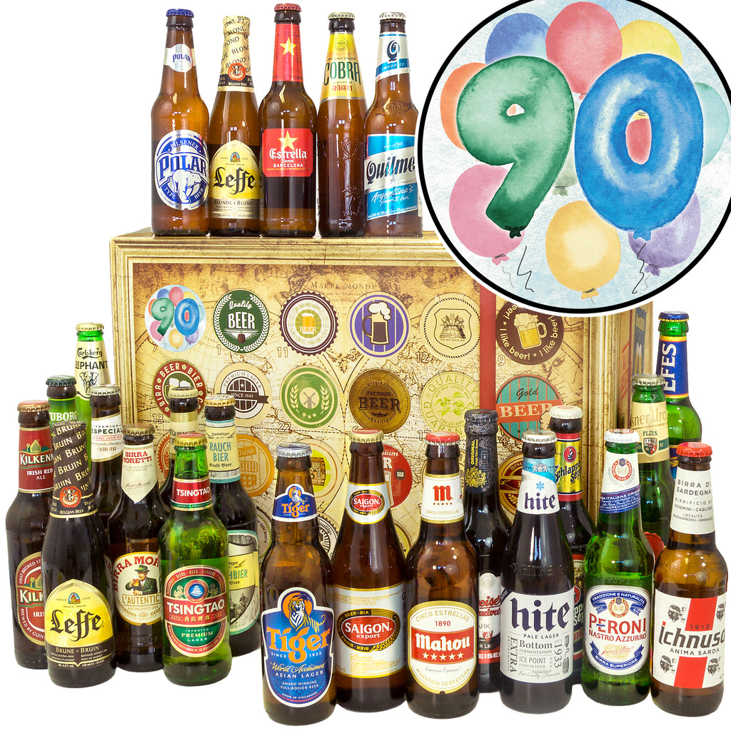 Geburtstag 90 | 24x Bier Weltreise | Box