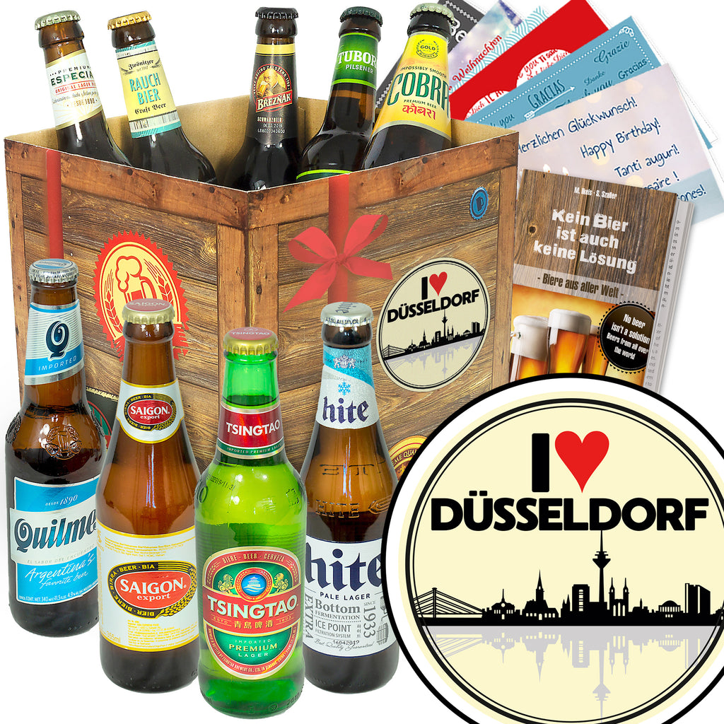 I love Düsseldorf | 9 Biersorten Biere aus aller Welt | Geschenkset