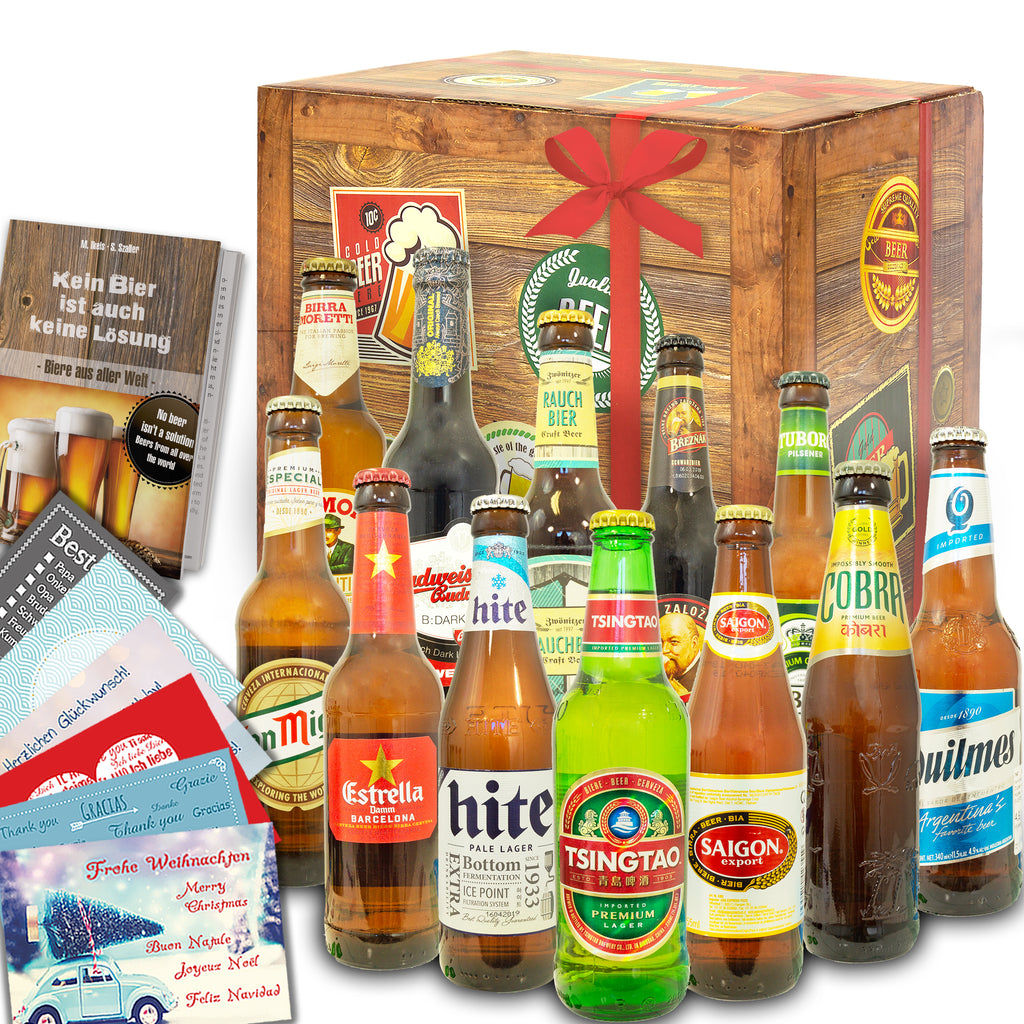 Bierset Geschenk | 12 Spezialitäten Bierweltreise Biertasting