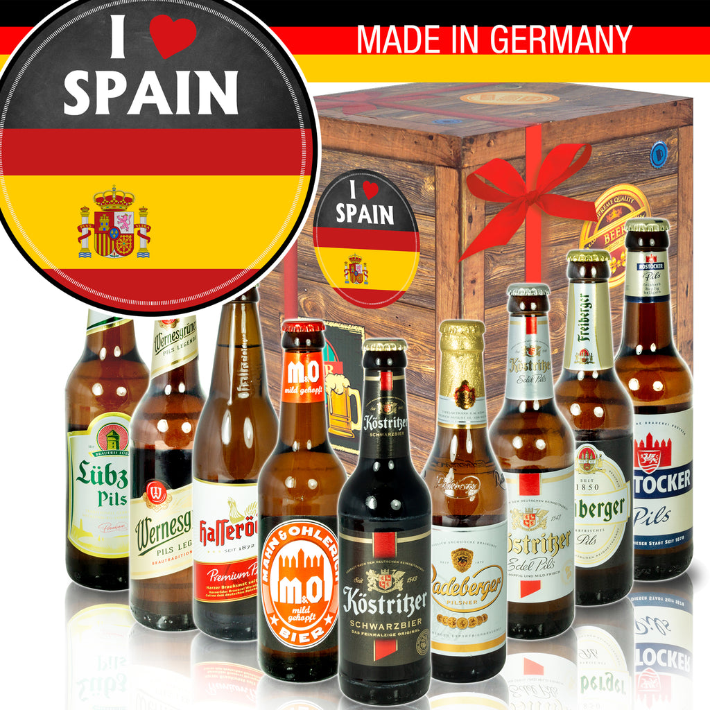 I love Spain | 9 Spezialitäten Biere Ostdeutsch | Bier Geschenk