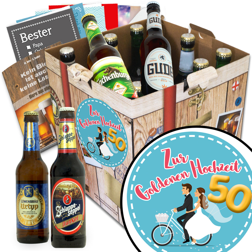 Zur Goldenen Hochzeit | 9 Flaschen Bier Deutschlandreise | Biergeschenk