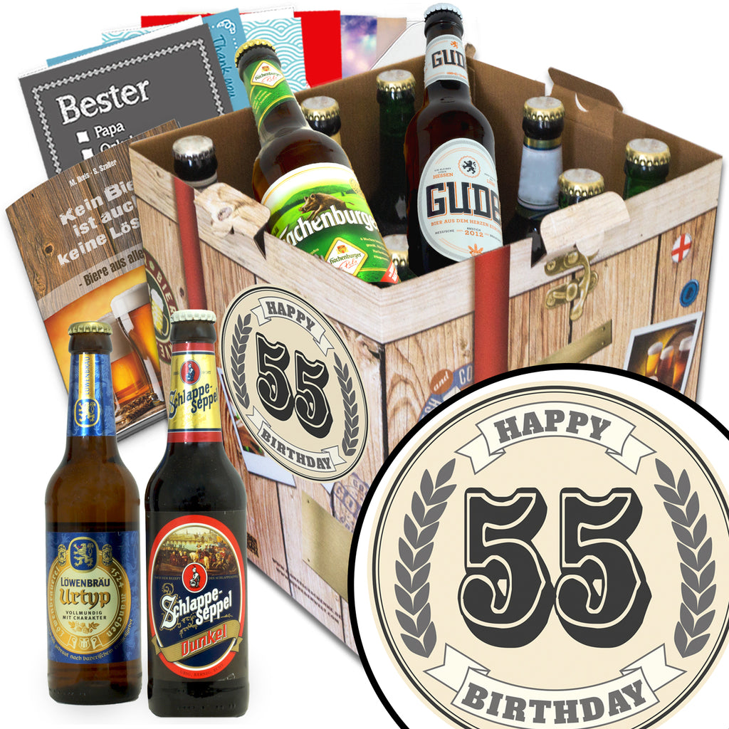 Geburtstag 55 | 9 Biersorten Deutsche Biere | Geschenkpaket