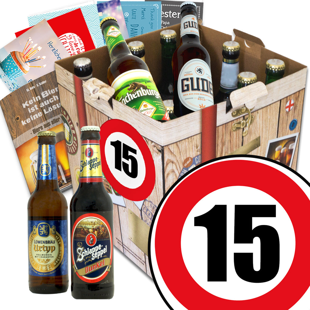 Zahl 15 | 9 Flaschen Bier Deutschlandreise | Bierpaket