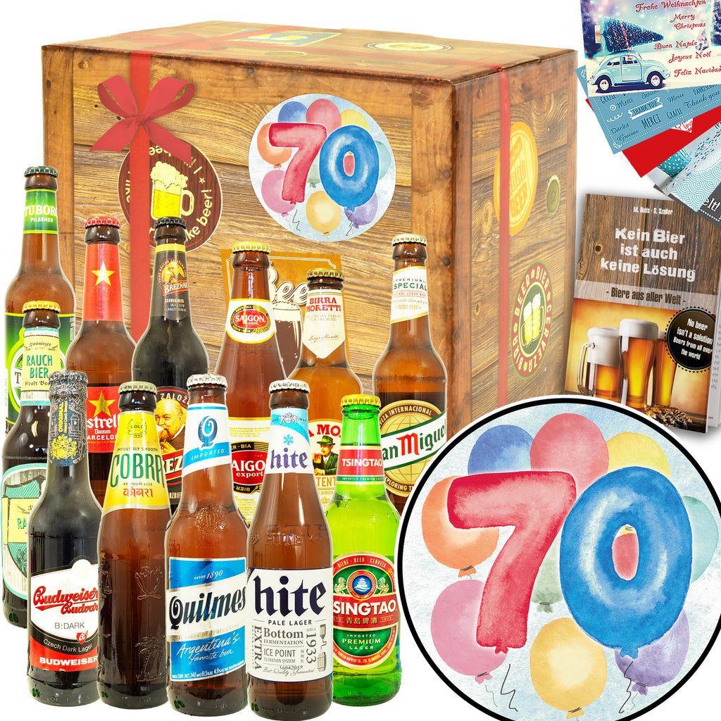 Geburtstag 70 | 12 Spezialitäten Biere der Welt Exoten | Paket