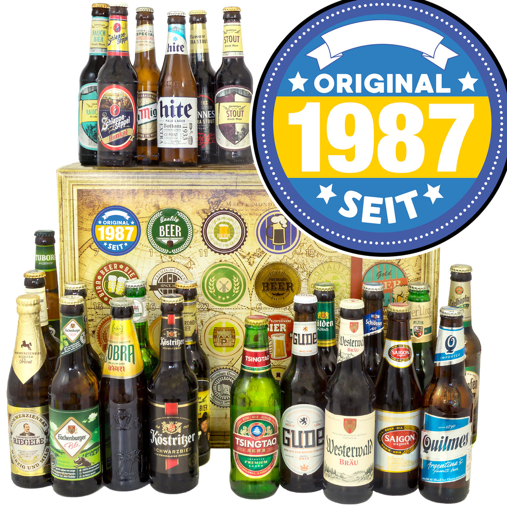 Original seit 1987 | 24x Bier aus Welt und Deutschland | Geschenkpaket