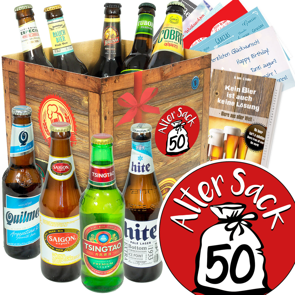 Alter Sack 50 | 9x Bier International | Bierpaket