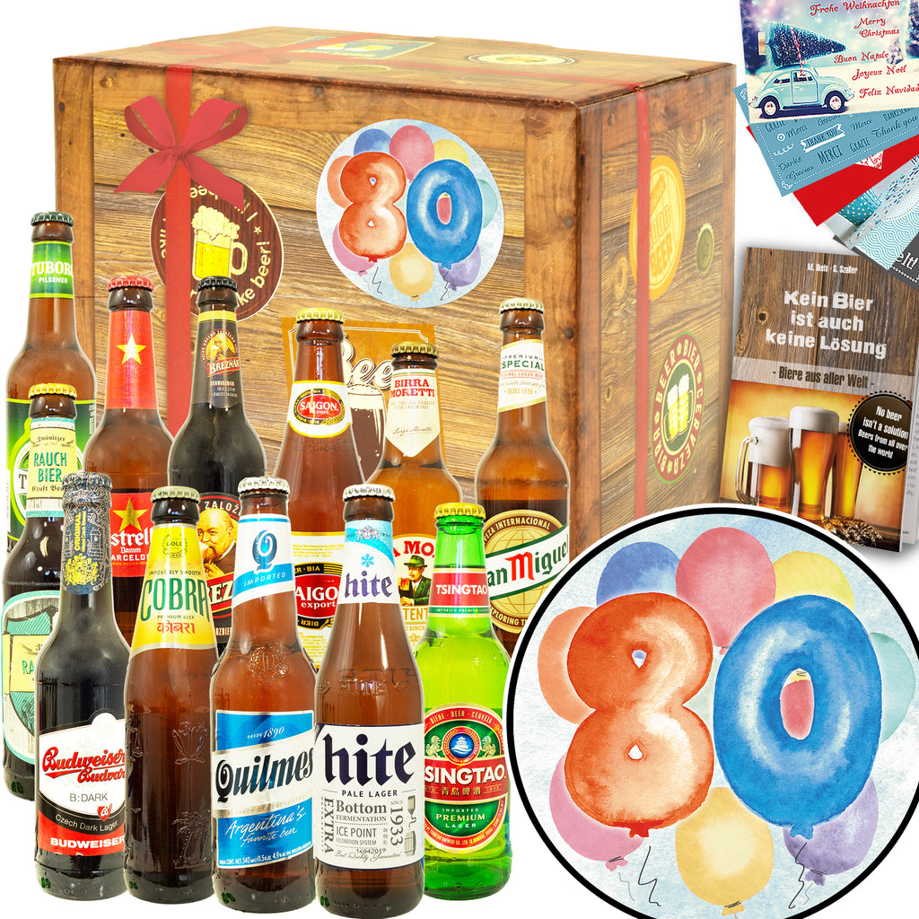 Geburtstag 80 | 12 Spezialitäten Bier aus aller Welt | Bier Geschenk