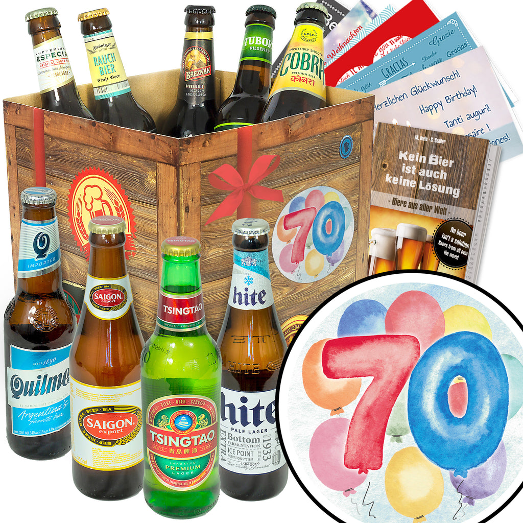 Geburtstag 70 | 9 Spezialitäten Biere der Welt Exoten | Paket