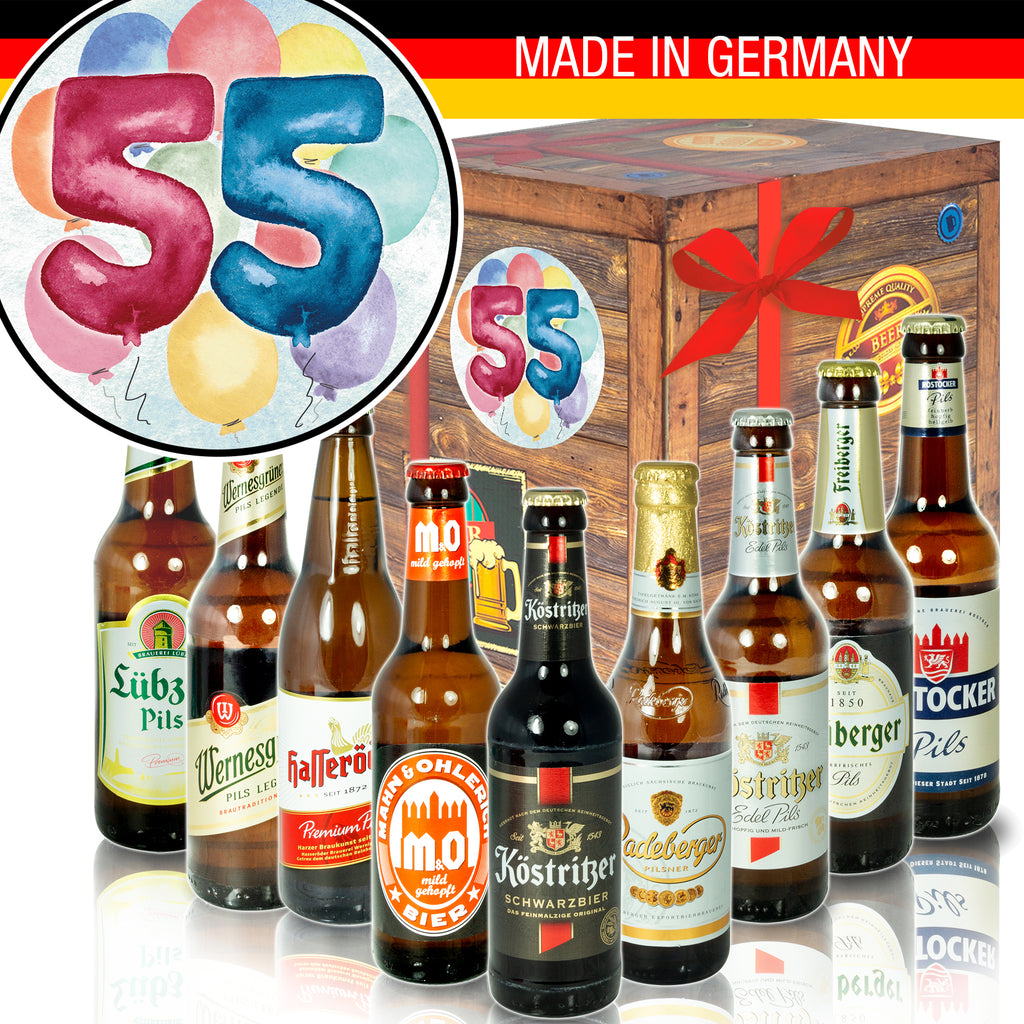 Geburtstag 55 | 9x Bier Biere Ostdeutsch | Präsent