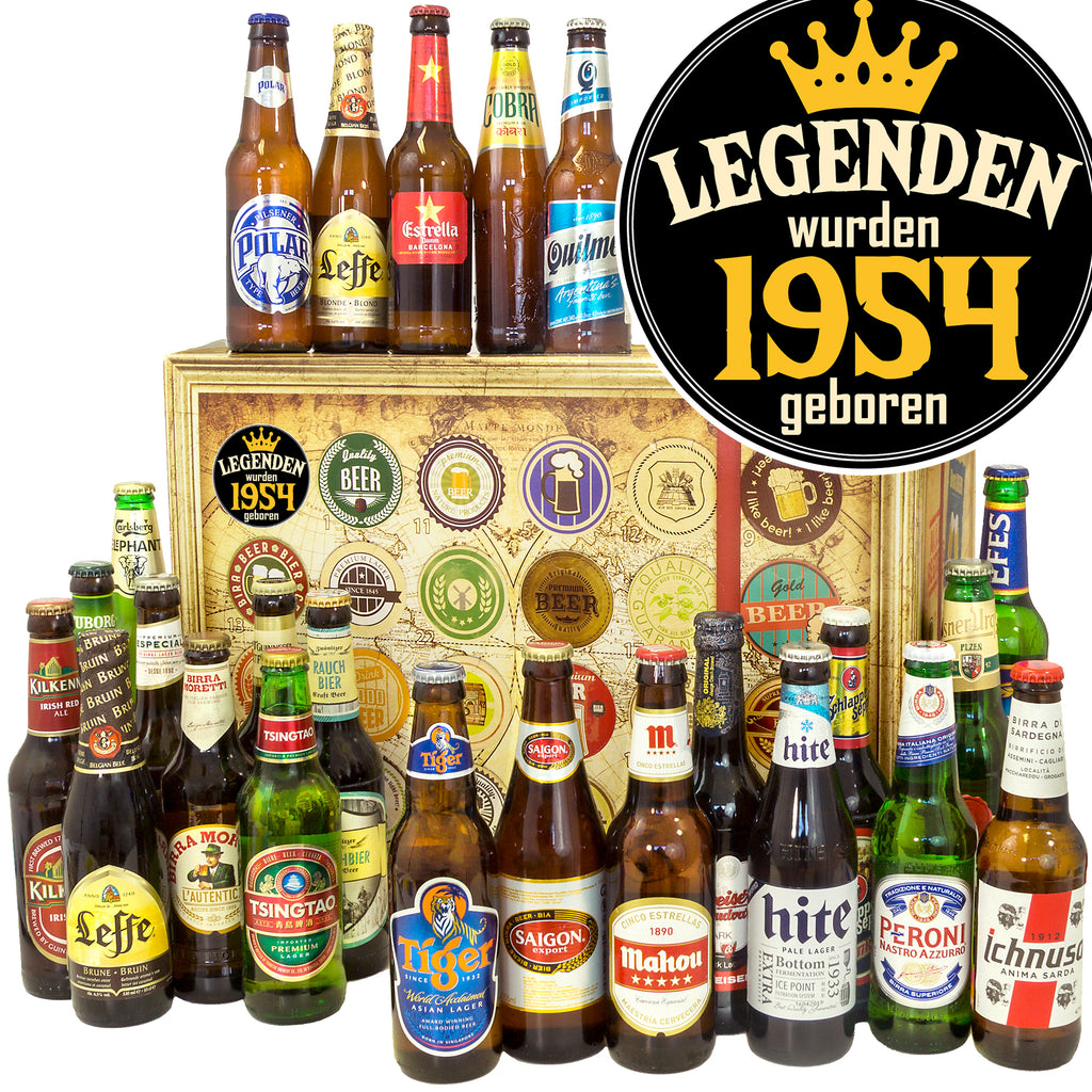 Legenden 1954 | 24 Länder Biere aus aller Welt | Geschenk Box