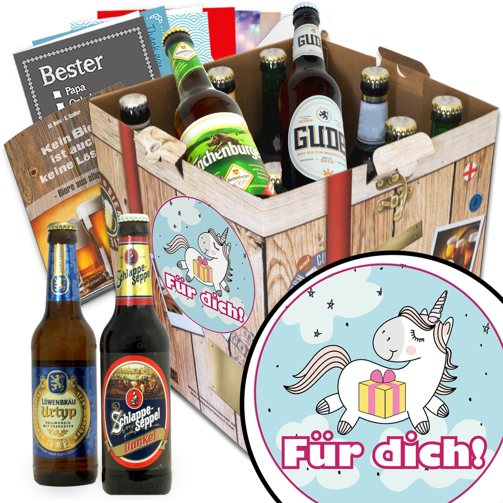 Für Dich (mit Einhorn) | 9x Deutsche Biere | Geschenk Set