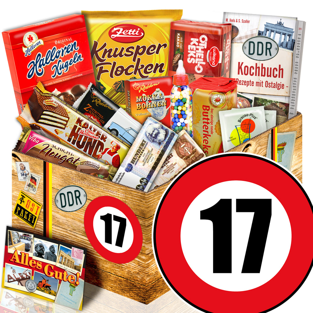 Zahl 17 - Süßigkeiten Set DDR L - monatsgeschenke.de