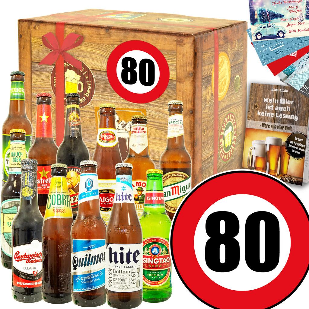Zahl 80 | 12 Spezialitäten Bier aus aller Welt | Geschenkset