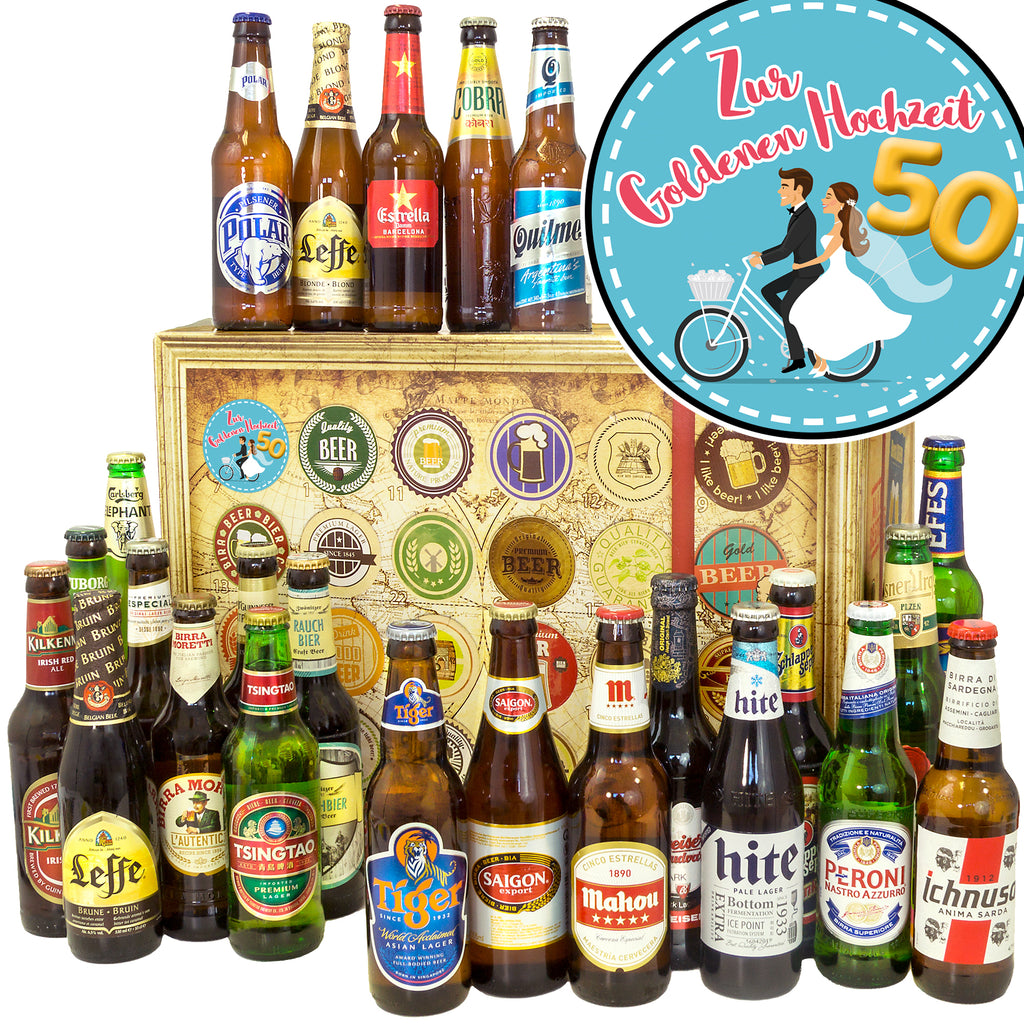 Zur Goldenen Hochzeit | 24 Biersorten Biere der Welt | Bierbox
