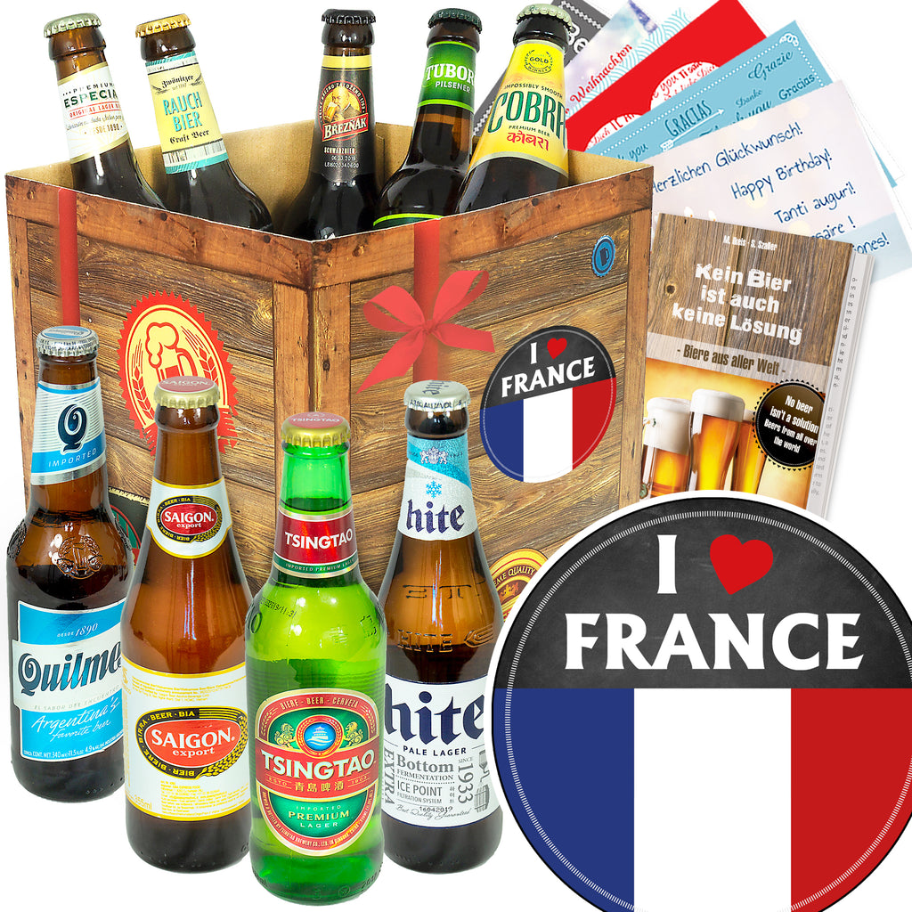 I love France | 9 Länder Biere der Welt | Geschenk Set
