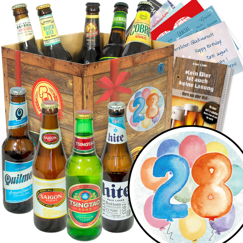 Geburtstag 28 | 9 Flaschen Bierweltreise | Geschenkset