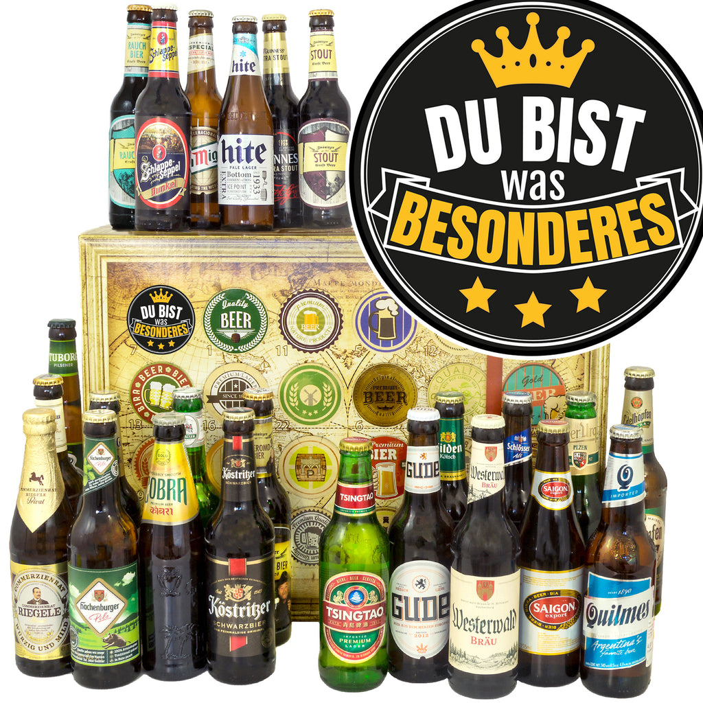 Du bist was Besonderes | 24 Biersorten Bier International und Deutschland | Geschenk Set