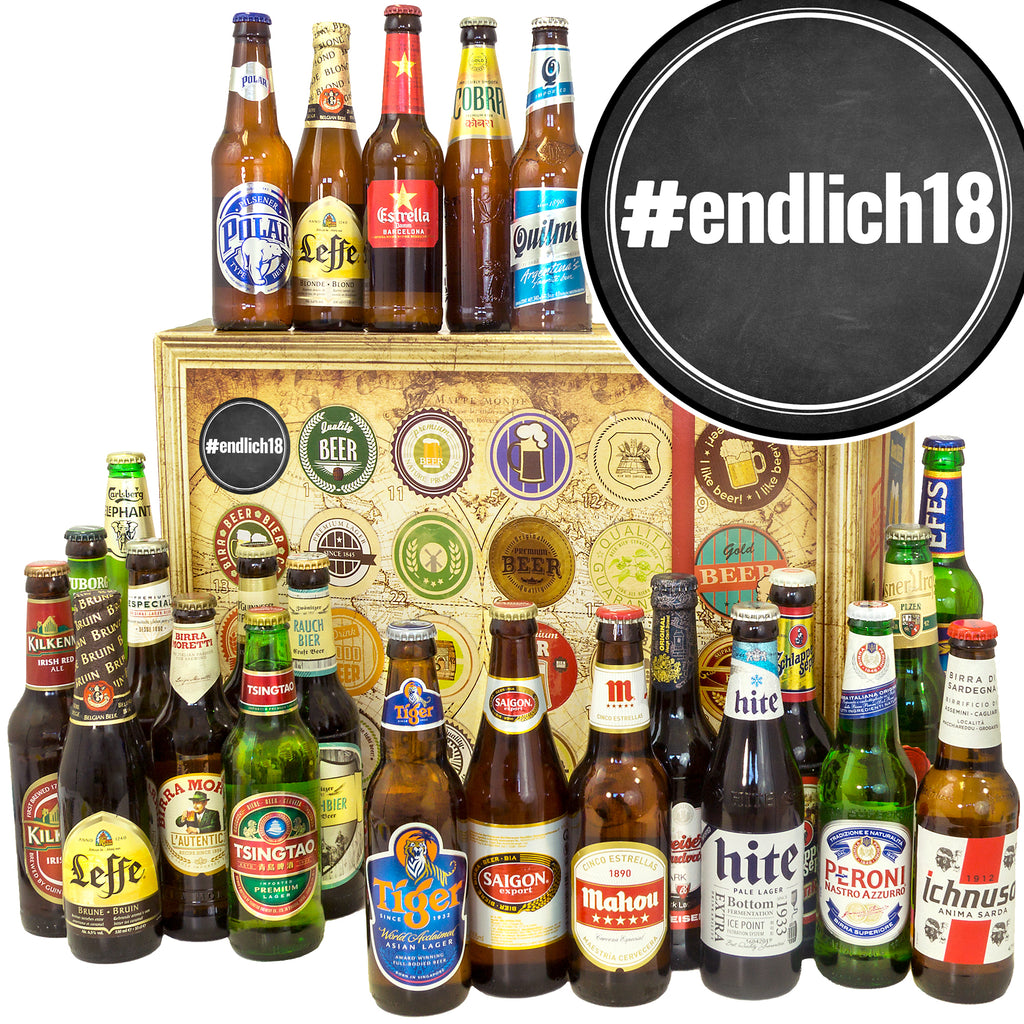 #endlich18 | 24 Spezialitäten Biere der Welt Exoten | Probierpaket