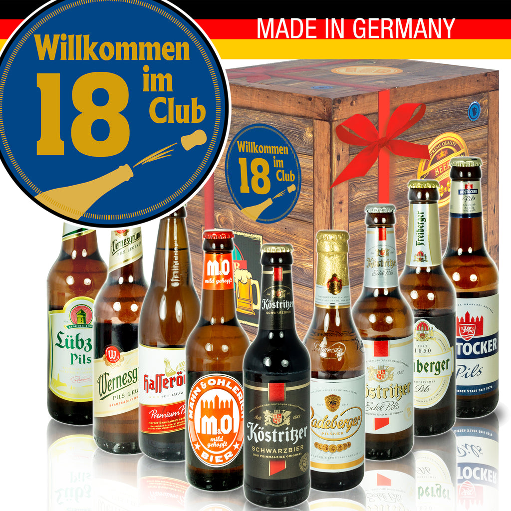 Wilkommen im Club 18 | 9x Bier Biere Ostdeutsch | Präsent