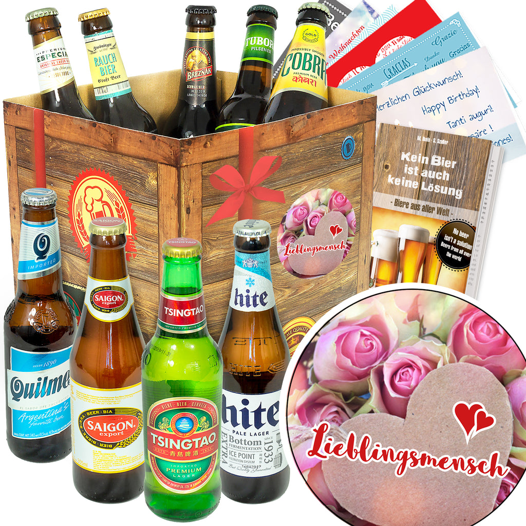 Lieblingsmensch | 9 Flaschen Bier International | Geschenk Box