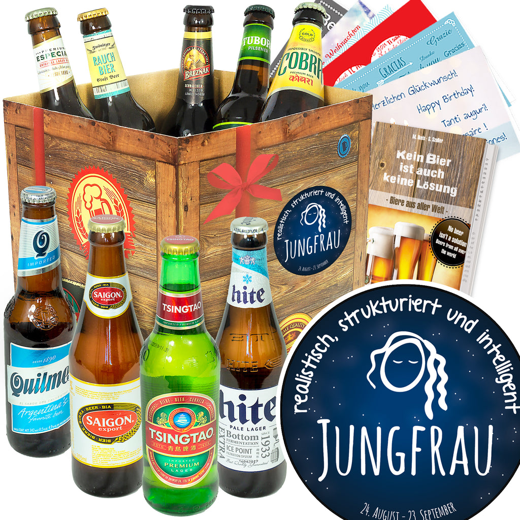 Sternzeichen Jungfrau | 9 Länder Bier aus aller Welt | Präsent