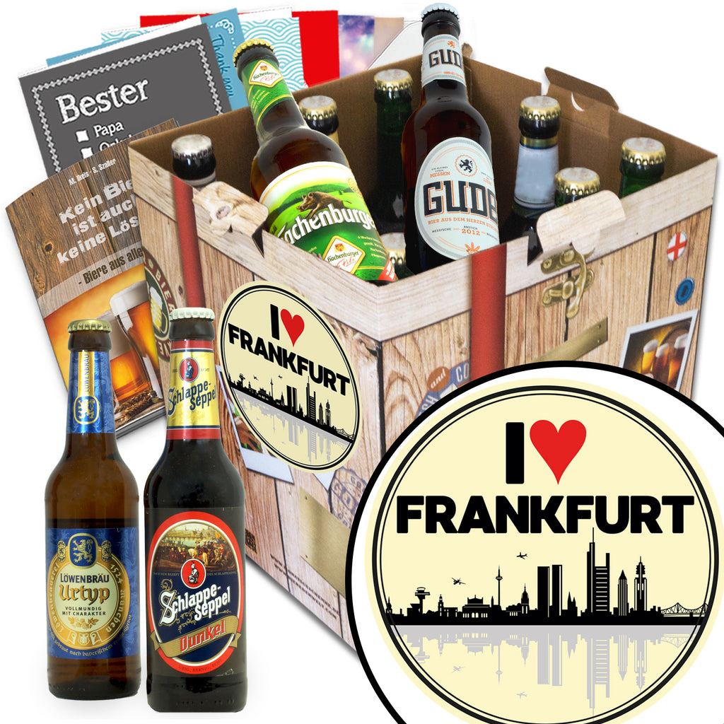 I love Frankfurt | 9x Bier Biere aus Deutschland | Geschenk Box