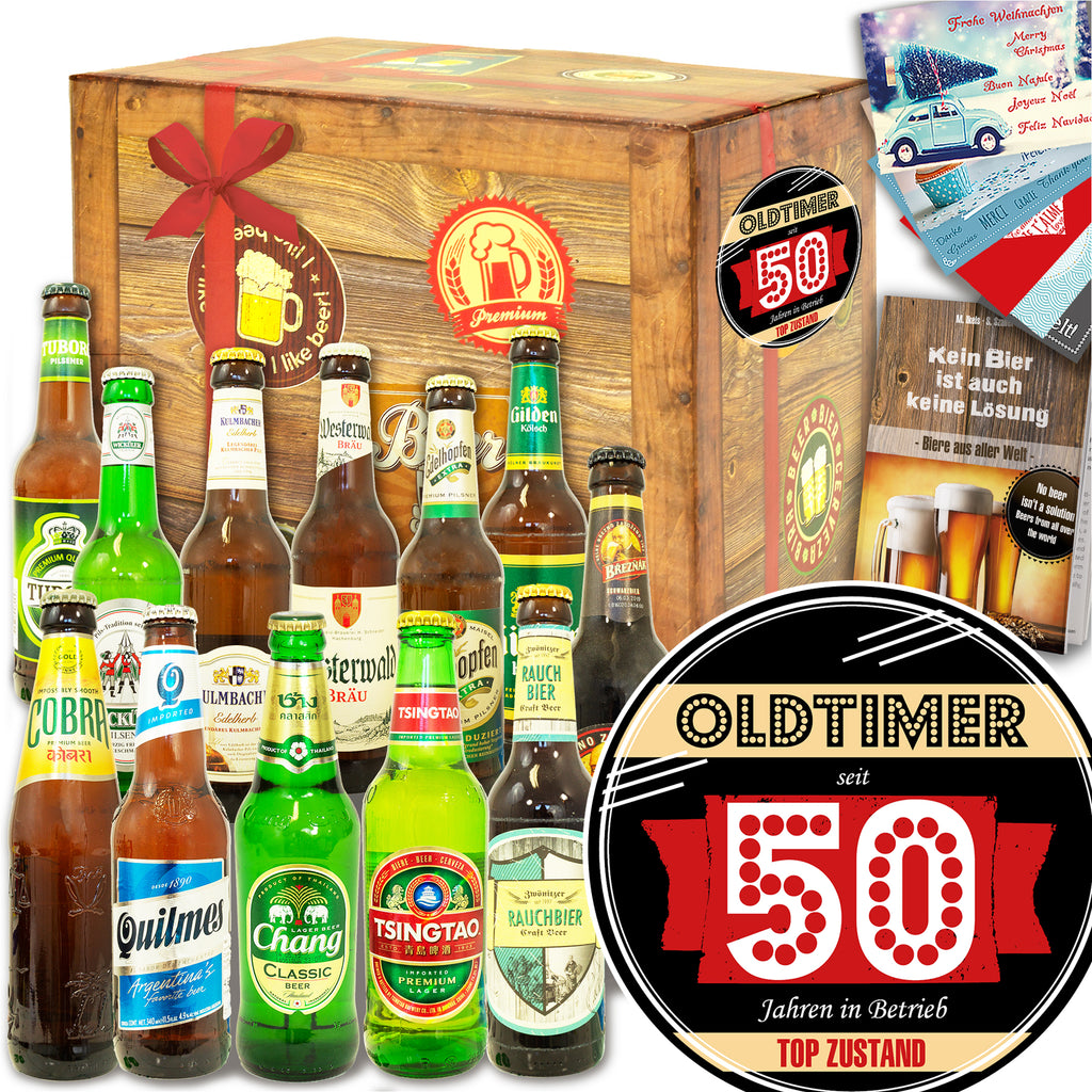 Oldtimer 50 | 12x Biere Welt und Deutschland | Geschenkpaket