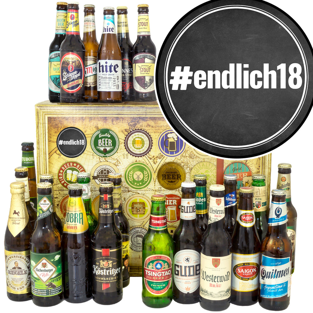#endlich18 | 24 Biersorten Biere Welt und Deutschland | Bier Geschenk