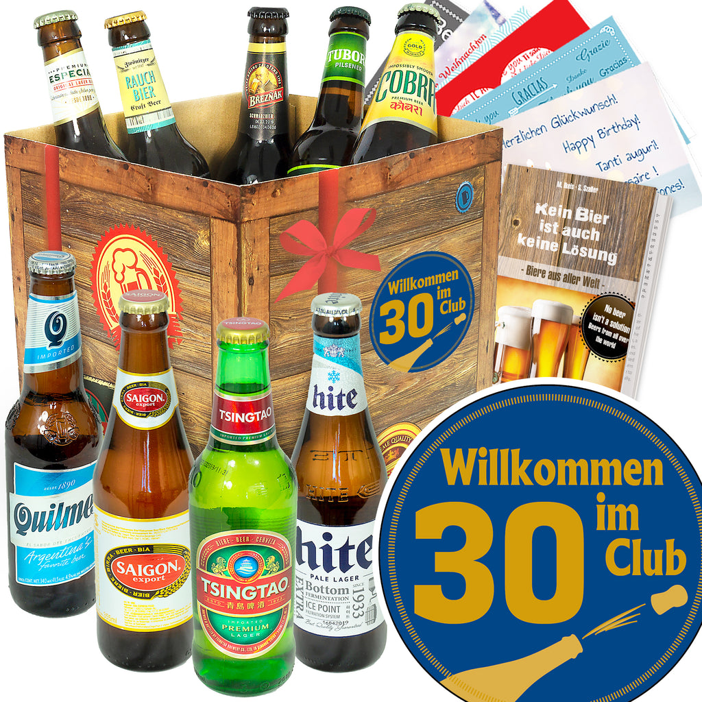 Wilkommen im Club 30 | 9 Flaschen Bier International | Bierpaket