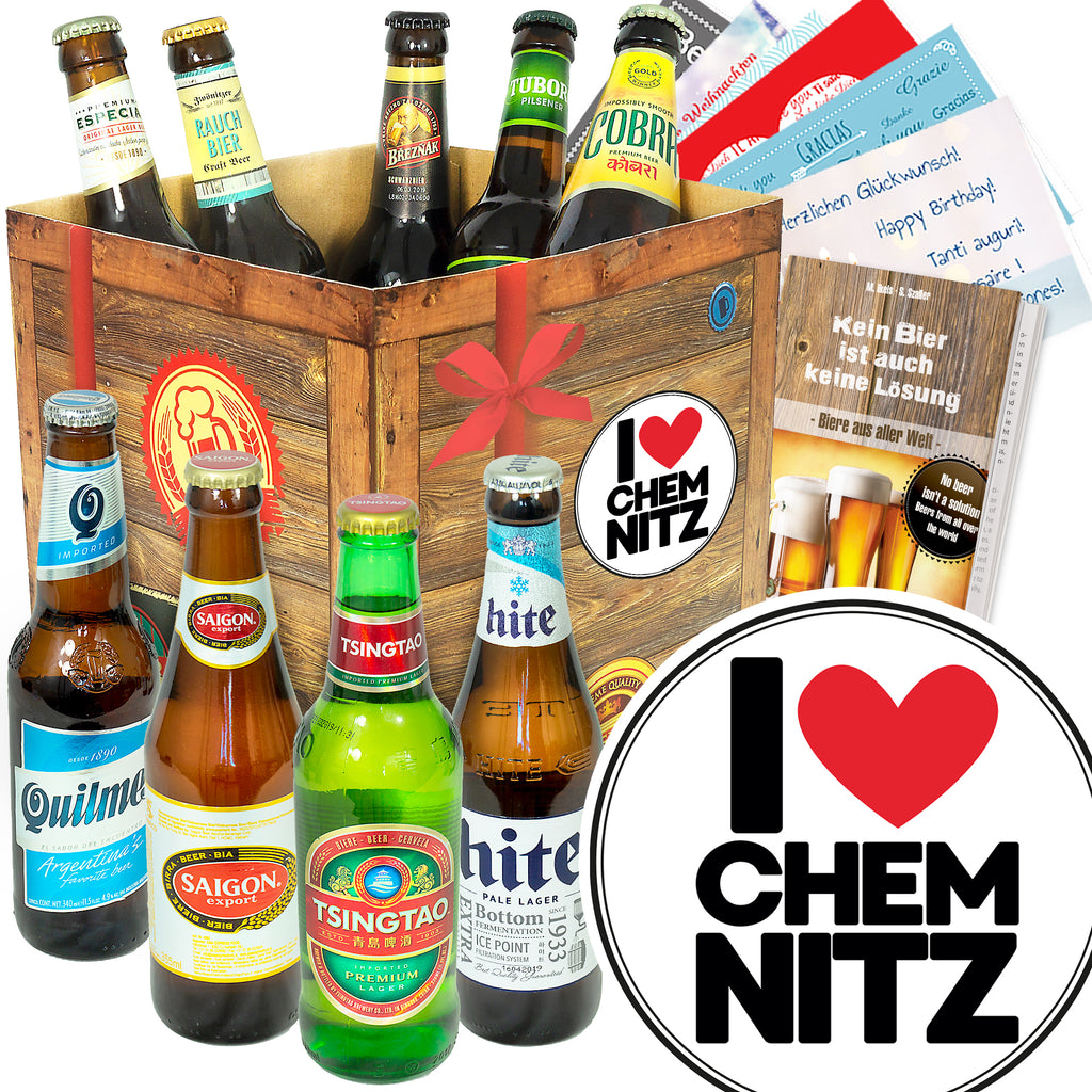 I love Chemnitz | 9 Flaschen Biere der Welt | Geschenkset