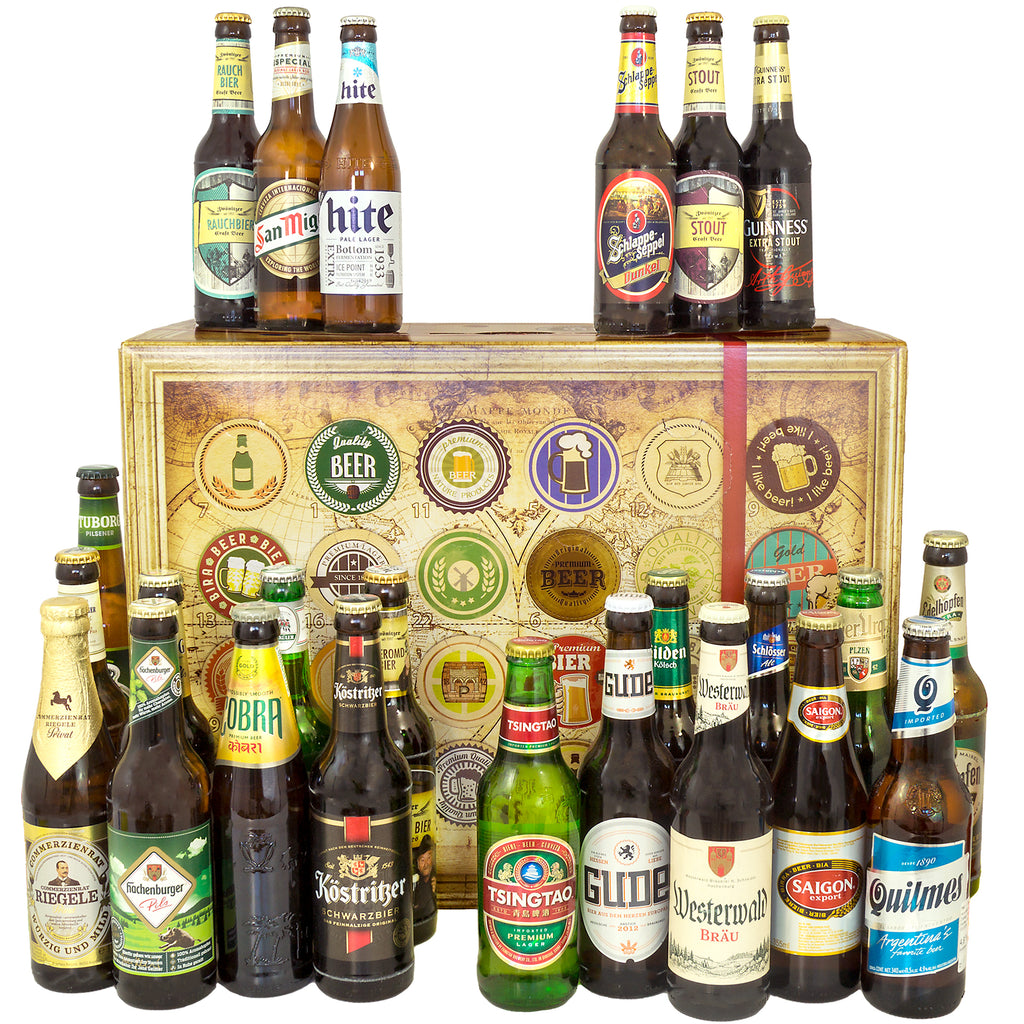 Geschenkset Bier | 24 Biersorten Biere Welt und Deutschland Bierpaket