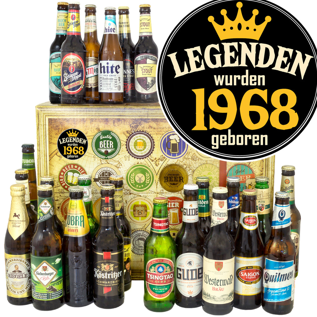 Legenden 1968 | 24 Biersorten Bier International und Deutschland | Bierbox