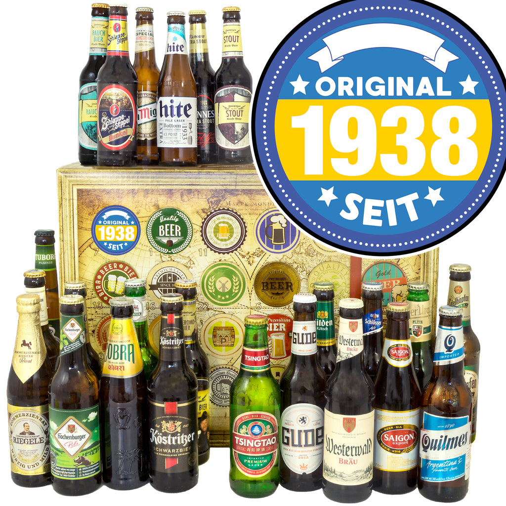 Original seit 1938 | 24 Spezialitäten Biere Welt und Deutschland | Geschenk Box