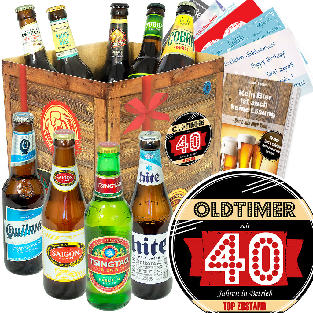 Oldtimer 40 | 9 Spezialitäten Bier International | Geschenkset