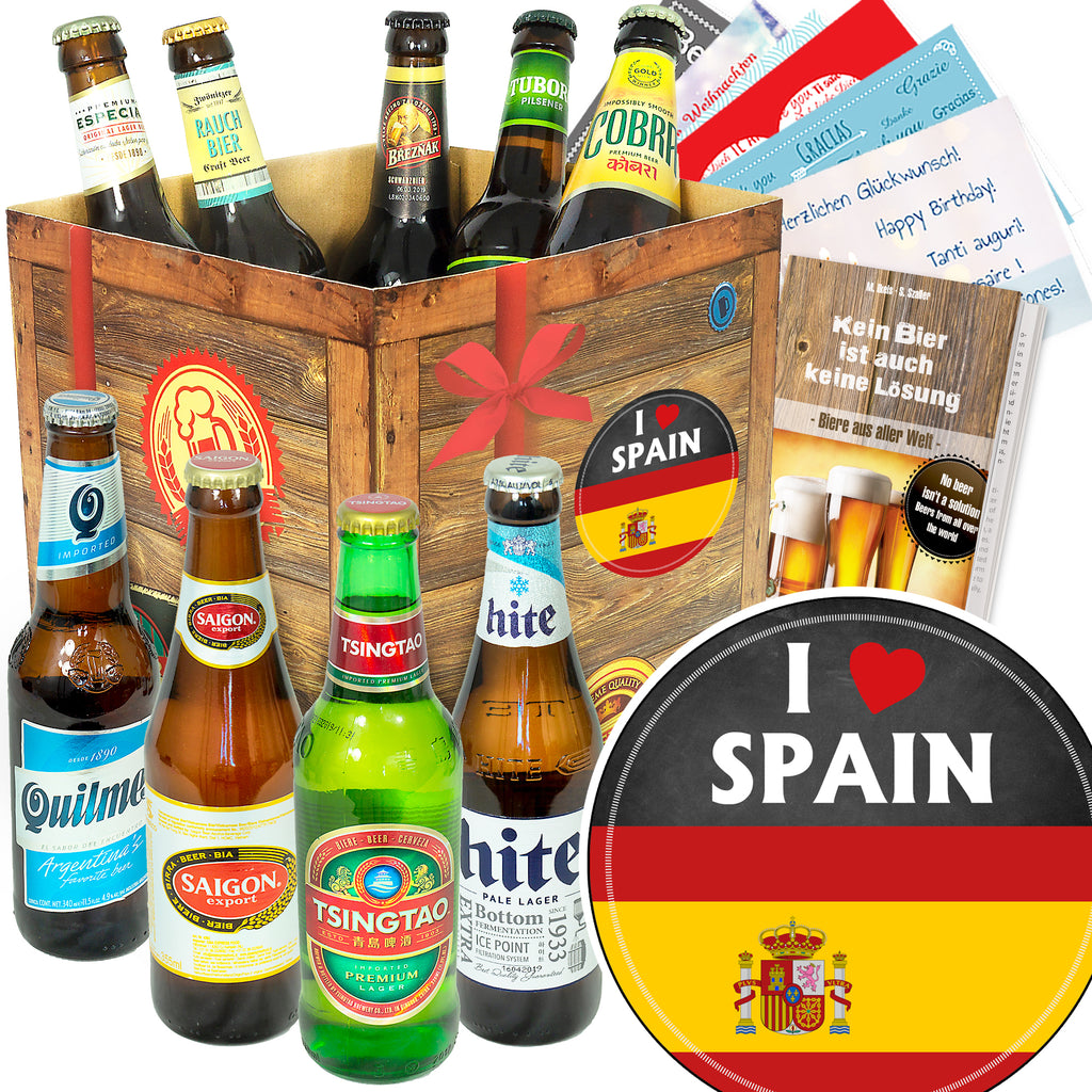 I love Spain | 9 Spezialitäten Biere der Welt Exoten | Geschenkkorb