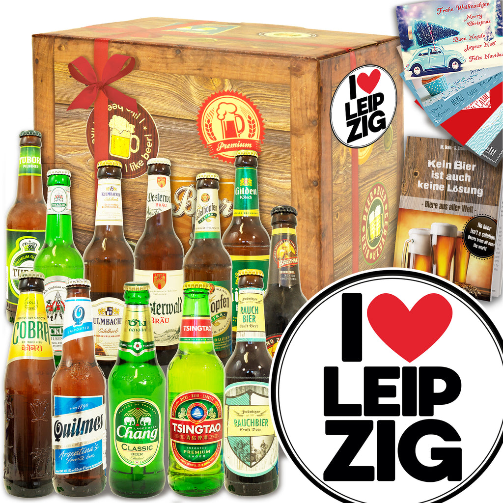 I love Leipzig | 12x Bier International und DE | Bier Geschenk
