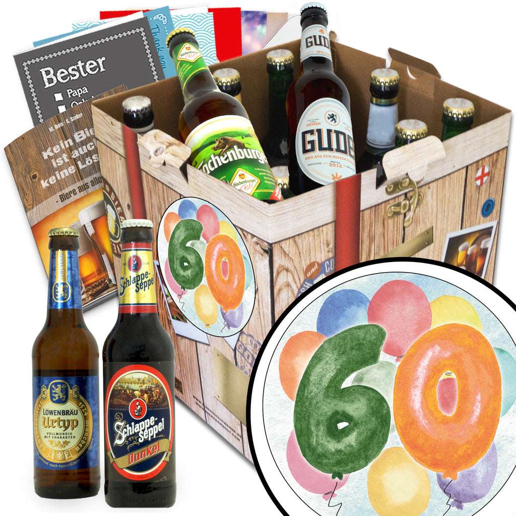 60. Geburtstag | 9 Biersorten Deutsche Biere | Box