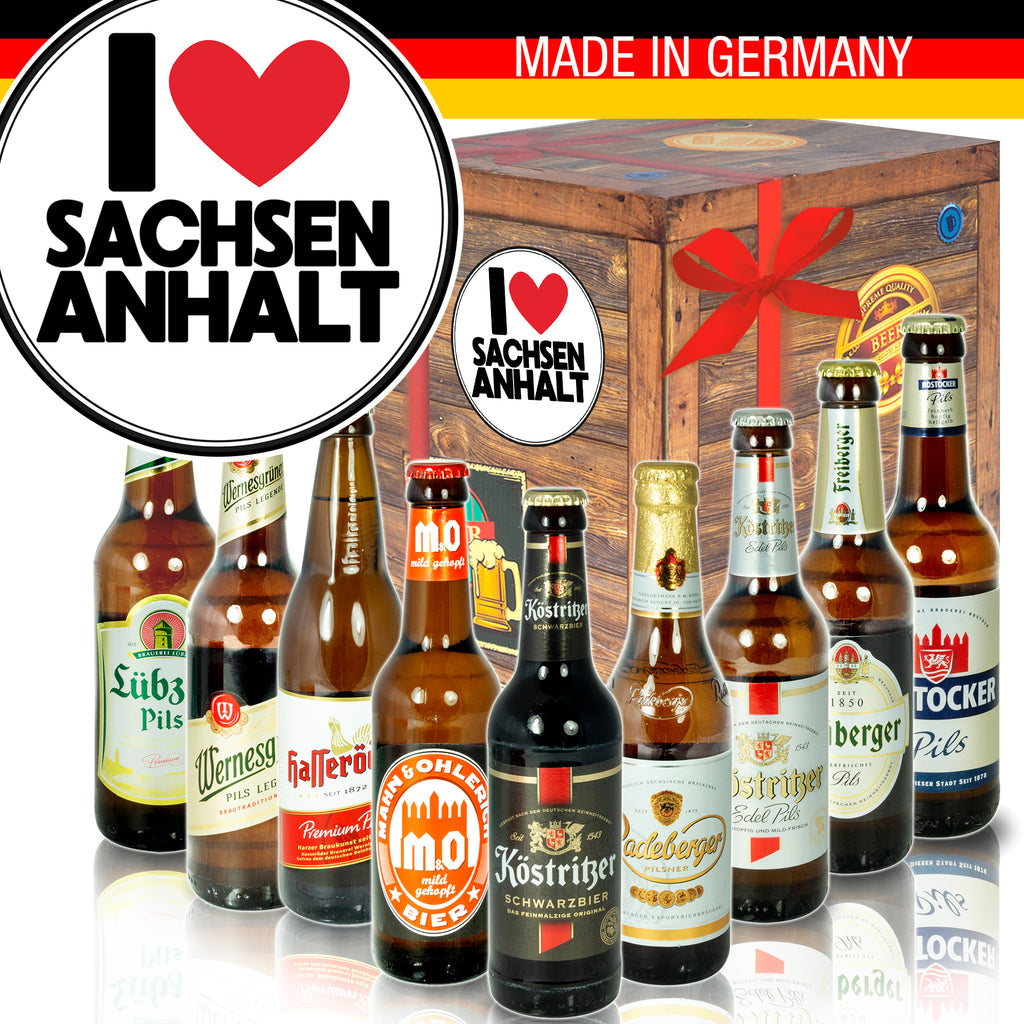 I Love Sachsen-Anhalt | 9x Bier Biere aus Ostdeutschland | Geschenkpaket
